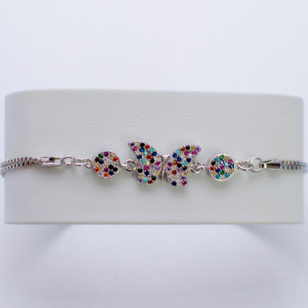 Bratara argint - 925 - placata cu rodiu si zirconii multicolore [1]