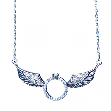 Colier argint 925 - Wing Necklace - zirconiu, 40+5 extensie [2]