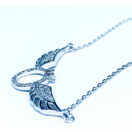 Colier argint 925 - Wing Necklace - zirconiu, 40+5 extensie [0]