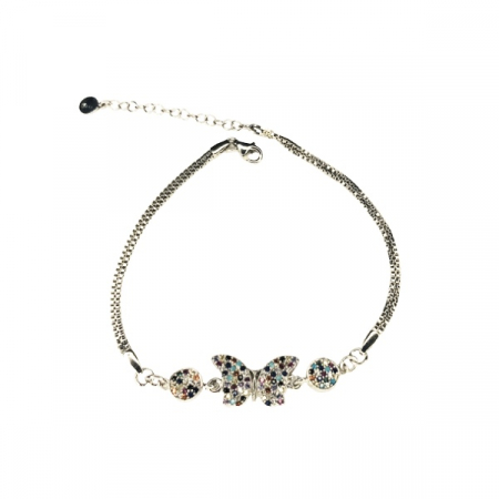 Bratara argint - 925 - placata cu rodiu si zirconii multicolore [0]