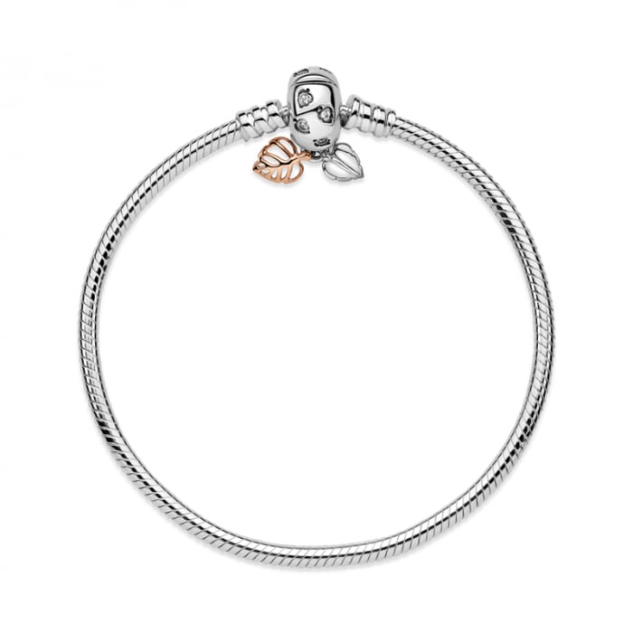 Bratara pentru talismane compatibile Pandora din Argint 925 – Leaves & Snake 17cm, Bijuterii Nadiela [2]