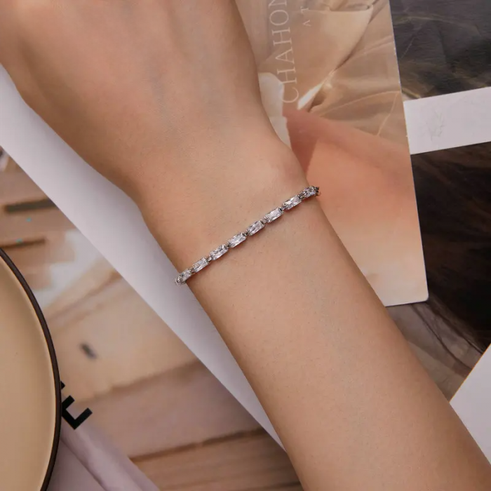 Bratara din Argint 925 reglabila 16 - 20 cm – Diamond Chain, Bijuterii Nadiela [3]