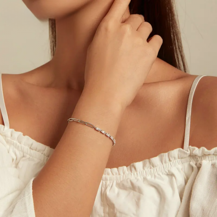 Bratara din Argint 925 reglabila 16 - 20 cm – Diamond Chain, Bijuterii Nadiela [4]