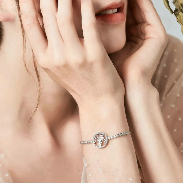 Bratara din Argint 925 Tenis reglabila 17 - 24 cm – Copacul vietii, Bijuterii Nadiela [3]