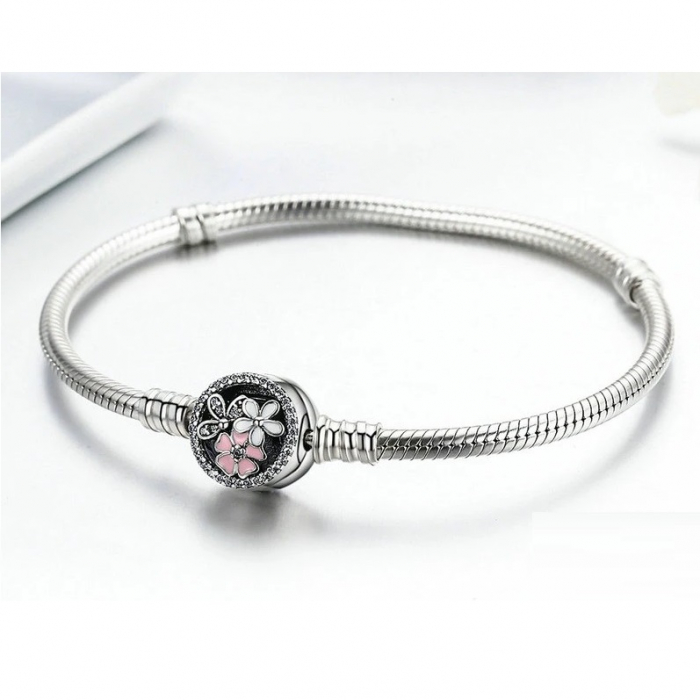 Bratara pentru talismane compatibile Pandora din Argint 925 – Poetic Blooms 19 cm, Bijuterii Nadiela [7]