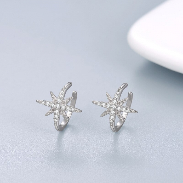 Cercei clips, Shiny Star Clips Bijuterii Nadiela [4]