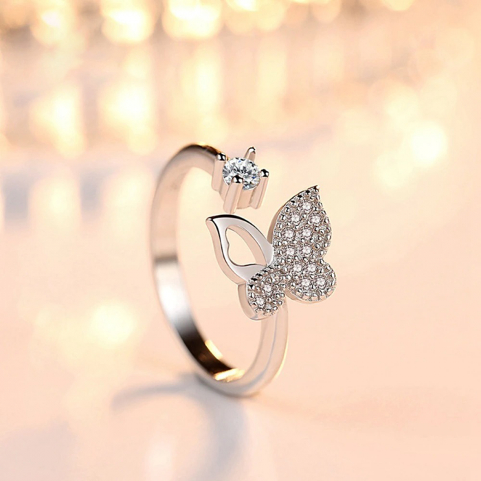 Inel din Argint 925 reglabil – Butterfly ring, Bijuterii Nadiela [2]