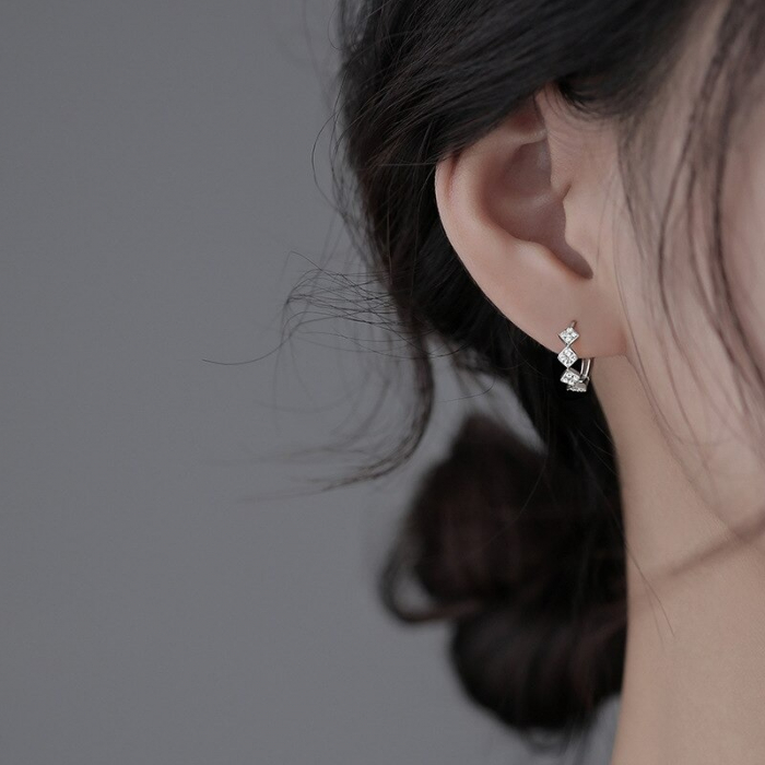 Cercei Argint 925 – Geometric Diamond, Bijuterii Nadiela [2]