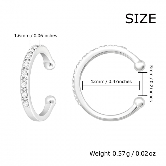 Cercei Argint 925 reglabili Clips – Sparkling Clips, Bijuterii Nadiela [6]