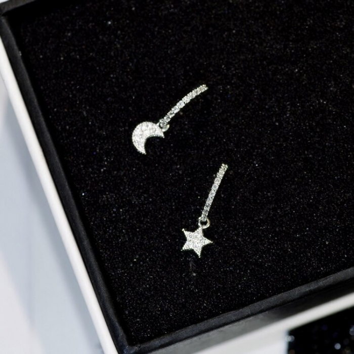 Cercei Argint 925 – Moon and Star, Bijuterii Nadiela [2]