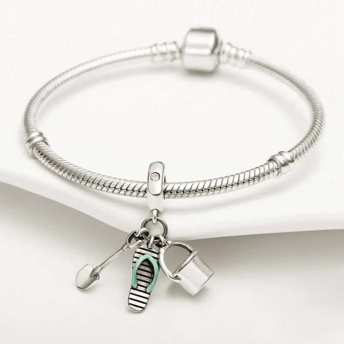 Talisman Argint 925, Charm compatibil Pandora – Playing in the sand, Bijuterii Nadiela [3]