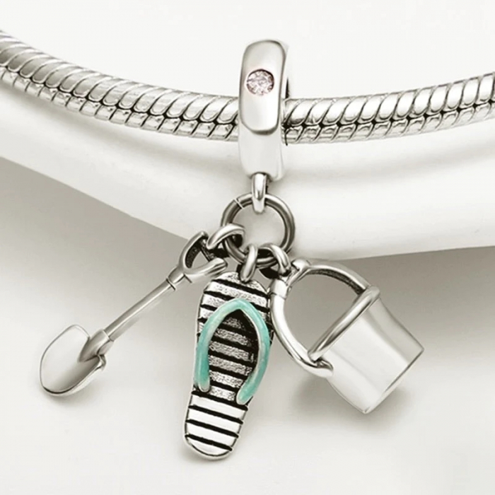 Talisman Argint 925, Charm compatibil Pandora – Playing in the sand, Bijuterii Nadiela [2]