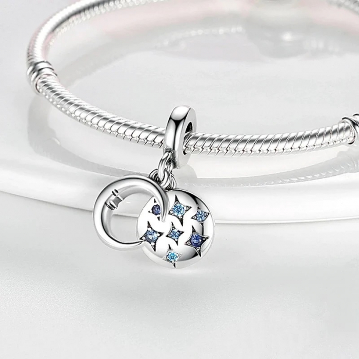 Talisman Argint 925, Charm compatibil Pandora – Moon and Stars, Bijuterii Nadiela [2]