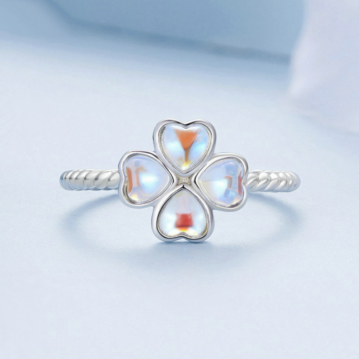 Bijuterii Nadiela, Inel reglabil din Argint 925 - Rainbow Clover [2]
