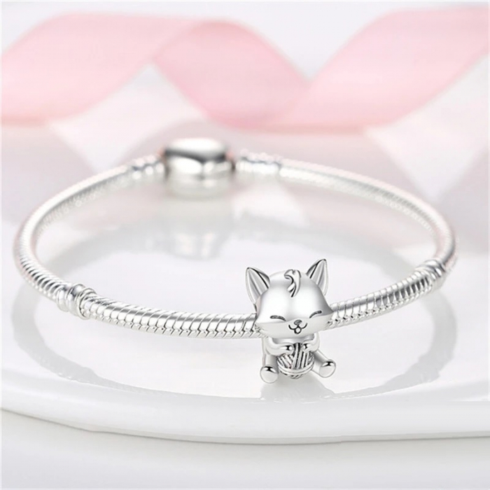 Talisman Argint 925, Charm compatibil Pandora – Little Cat, Bijuterii Nadiela [2]