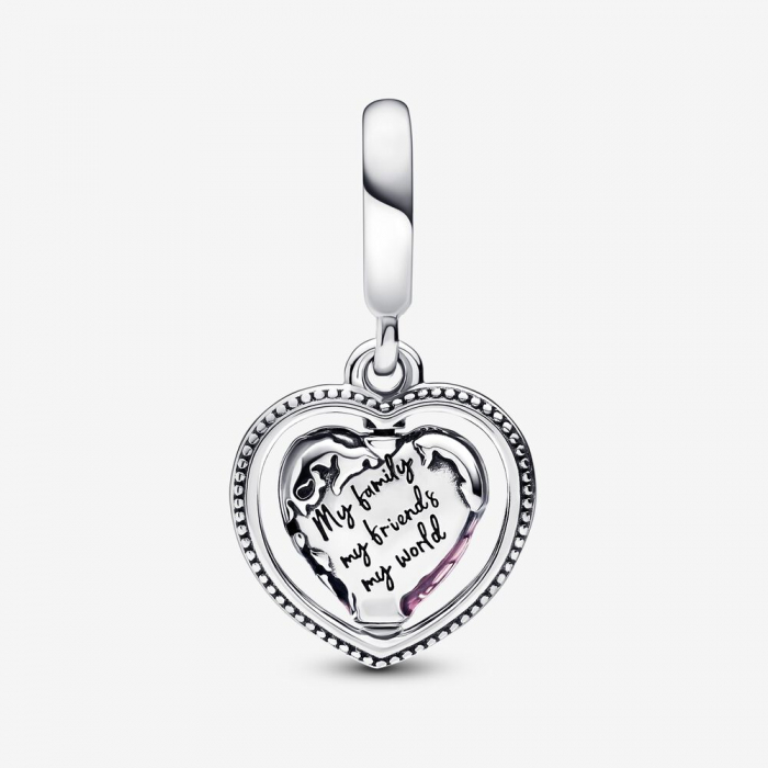Talisman Argint 925, Charm compatibil Pandora – My Family, My Friends, My World, Bijuterii Nadiela [2]