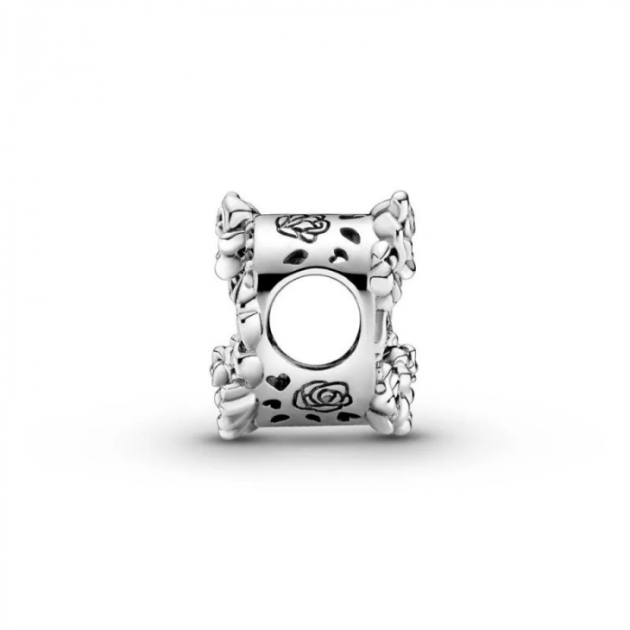 Talisman Argint 925, Charm compatibil Pandora – Flower Heart, Bijuterii Nadiela [3]