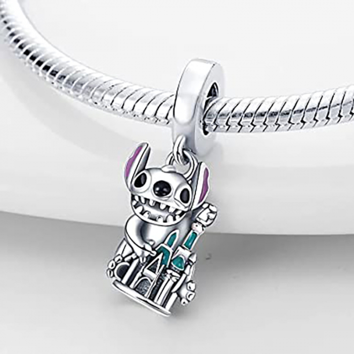 Talisman Argint 925, Charm compatibil Pandora – Stich, Bijuterii Nadiela [4]