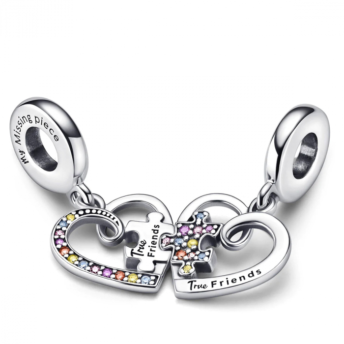 Talisman Argint 925, Charm compatibil Pandora – True friends, Bijuterii Nadilea [2]