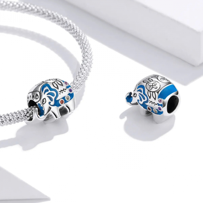 Talisman Argint 925, Charm compatibil Pandora – Elefantul norocos, bijuterii Nadiela [2]