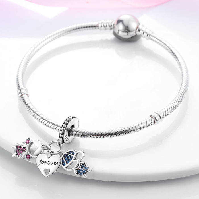 Talisman Argint 925, Charm compatibil Pandora – A boy and a Girl, Bijuterii Nadiela [3]