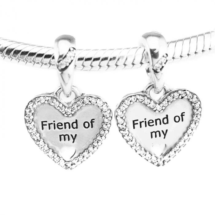 Talisman Argint 925, Charm compatibil Pandora – Friend of my heart, Bijuterii Nadiela [2]
