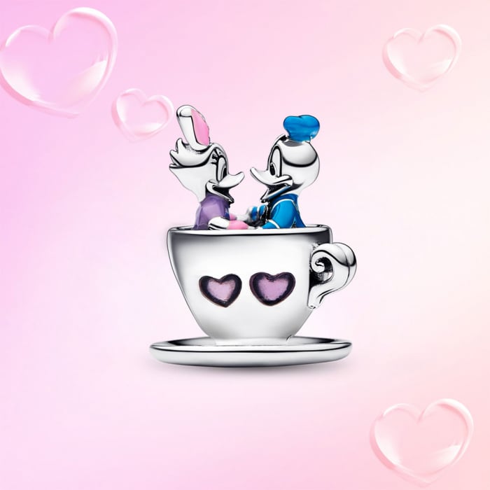 Talisman Argint 925, Charm compatibil Pandora – Donald and Daisy's Lucky Mug [2]