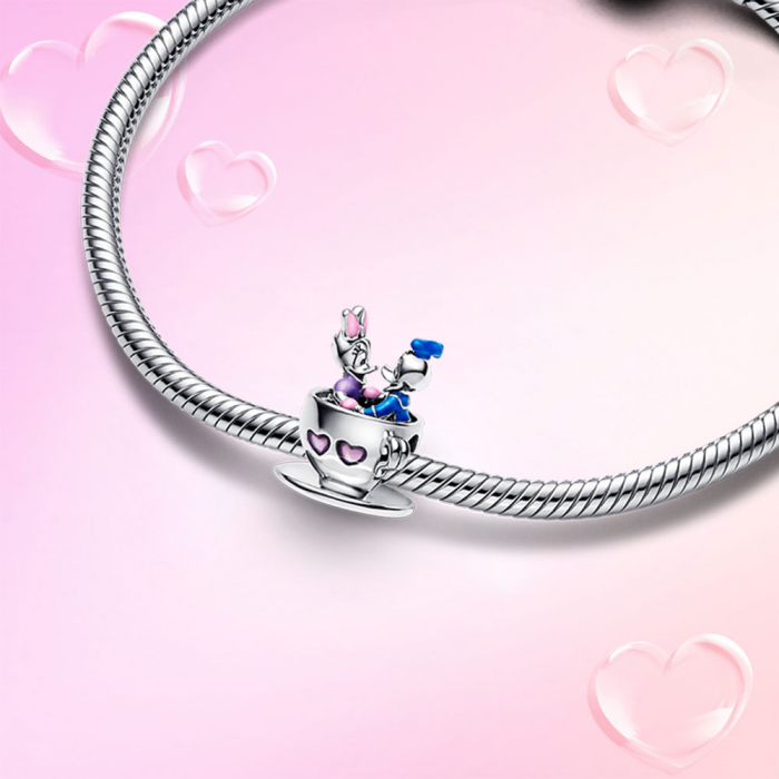 Talisman Argint 925, Charm compatibil Pandora – Donald and Daisy's Lucky Mug [4]
