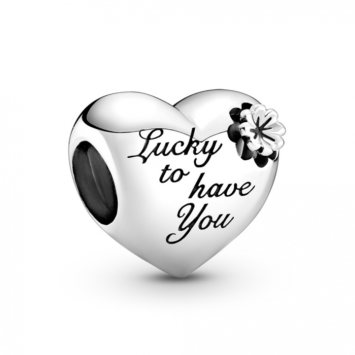 Talisman Argint 925, Charm compatibil Pandora – Lucky to have you mom, Bijuterii Nadiela [2]