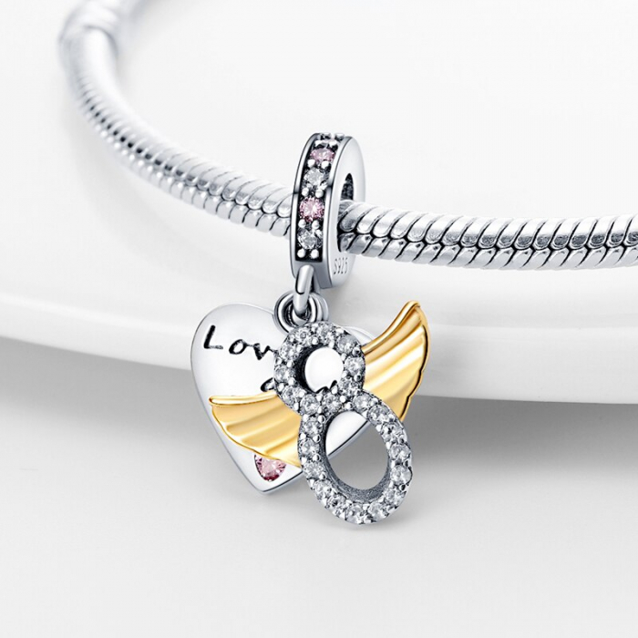 Talisman Argint 925, Charm compatibil Pandora – Love and luck, Bijuterii Nadiela [2]
