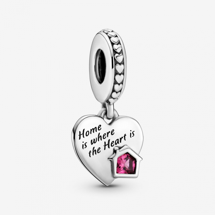 Talisman Argint 925, Charm compatibil Pandora – Home is where the heart is, Bijuterii Nadiela [2]