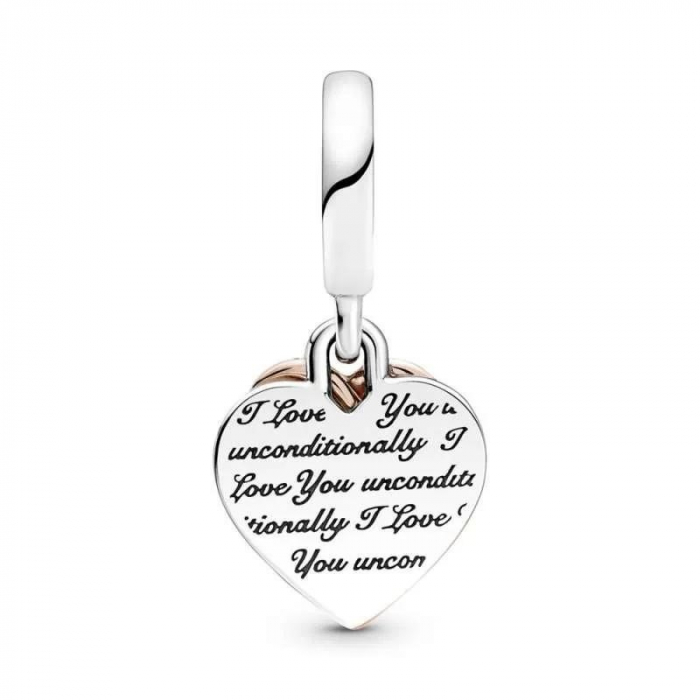 Talisman Argint 925, Charm compatibil Pandora – I Love You Unconditionally, Bijuterii Nadiela [3]
