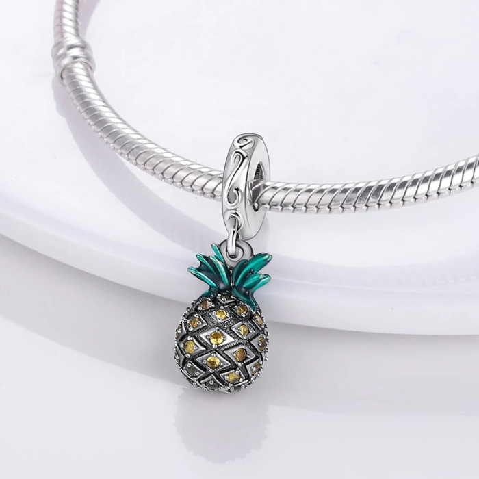 Talisman Argint 925, Charm compatibil Pandora – The pineapple, Bijuterii Nadiela [2]