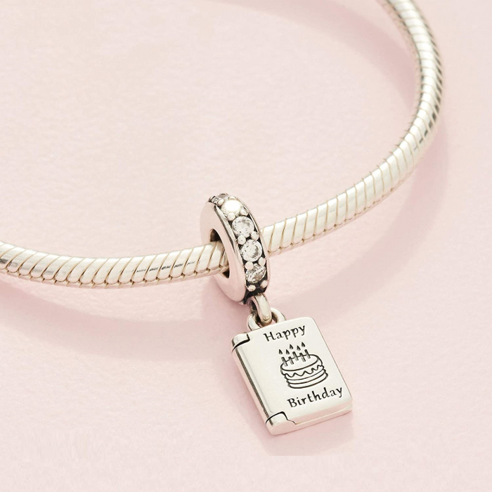 Talisman Argint 925, Charm compatibil Pandora – Happy Birthday, Best Wishes, Bijuterii Nadiela [3]