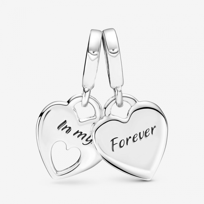 Talisman Argint 925, Charm compatibil Pandora – In my heart forever, Bijuterii Nadiela [2]