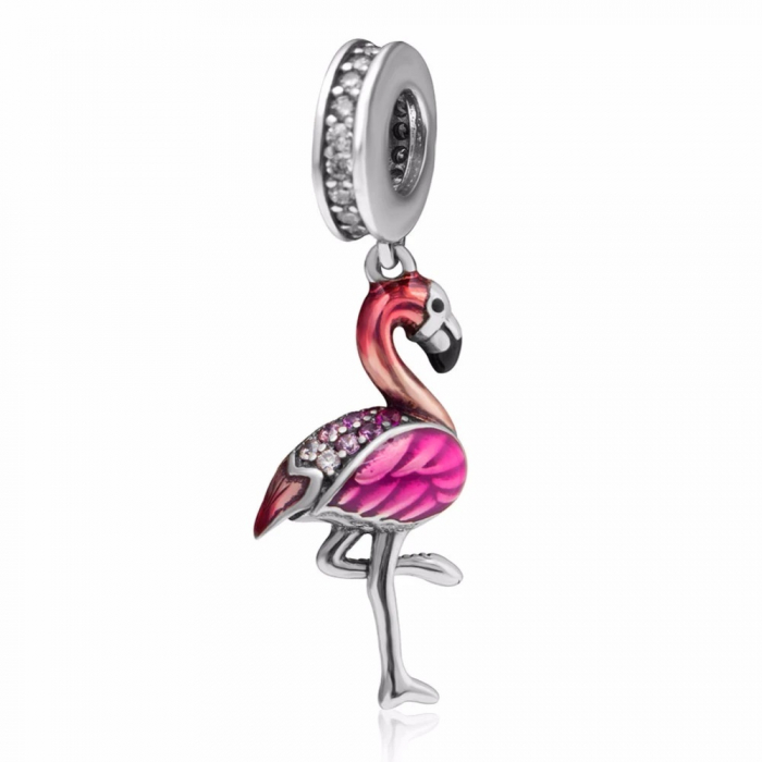 Talisman Argint 925, Charm compatibil Pandora – Flamingo , Bijuterii Nadiela [2]