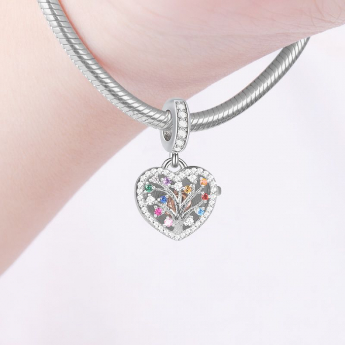 Talisman Argint 925, Charm compatibil Pandora – Copacul colorat, Bijuterii Nadiela [2]