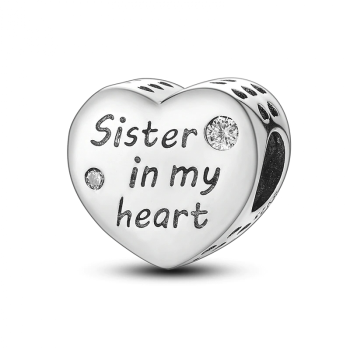 Talisman Argint 925, Charm compatibil Pandora – Sister in my Heart, Bijuterii Nadiela [2]