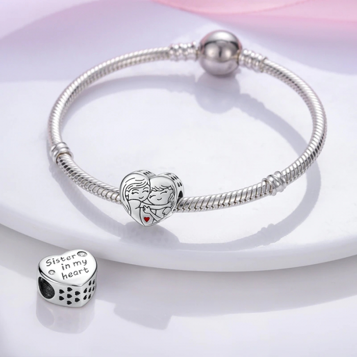 Talisman Argint 925, Charm compatibil Pandora – Sister in my Heart, Bijuterii Nadiela [3]