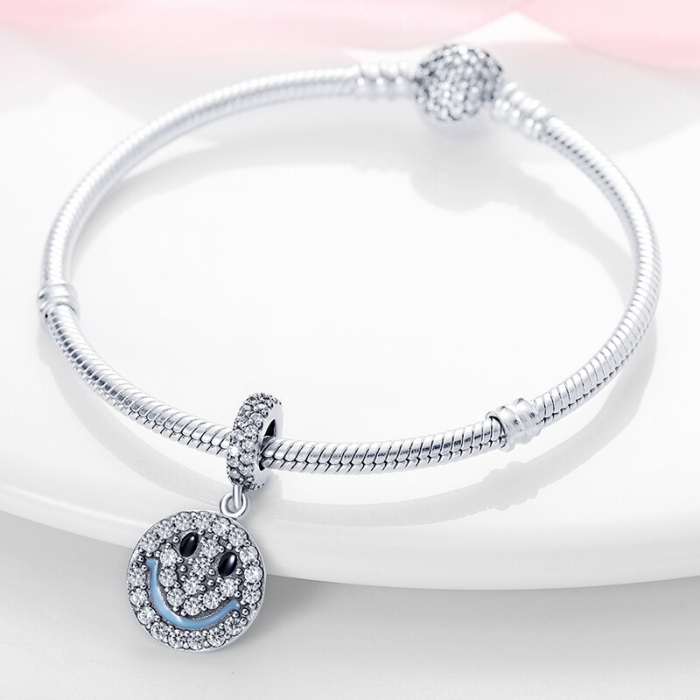 Talisman Argint 925, Charm compatibil Pandora – Smiley Face, Bijuterii Nadiela [4]