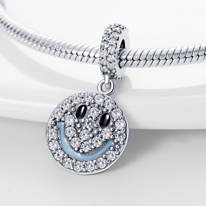 Talisman Argint 925, Charm compatibil Pandora – Smiley Face, Bijuterii Nadiela [3]