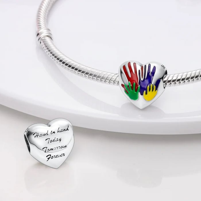 Bijuterii Nadiela, Talisman Argint 925, compatibil Pandora – Hand in Hand [4]