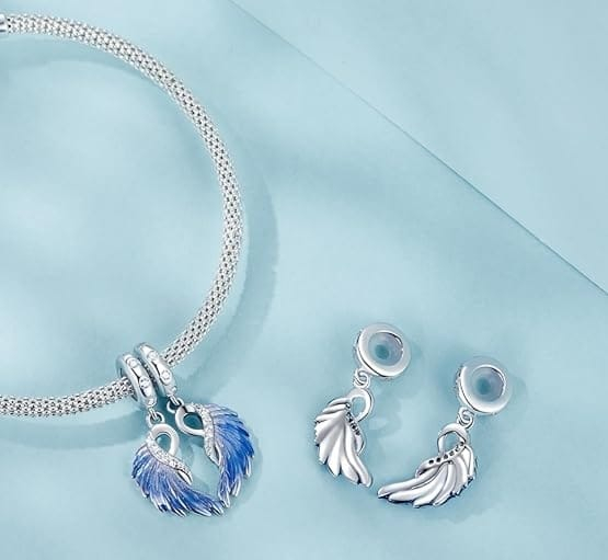 Talisman Argint 925, compatibil Pandora – Blue Wings [4]