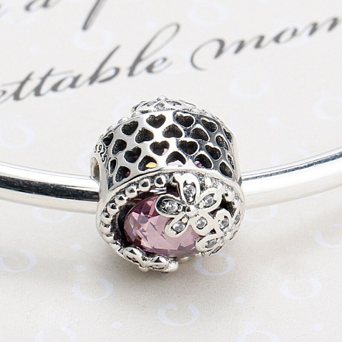 Talisman Argint 925, Charm compatibil Pandora – Blessed Flower, Bijuterii Nadiela [2]