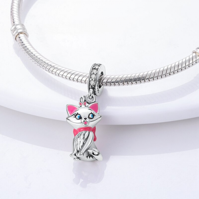 Talisman Argint 925, Charm compatibil Pandora – Cat lady, Bijuterii Nadiela [3]