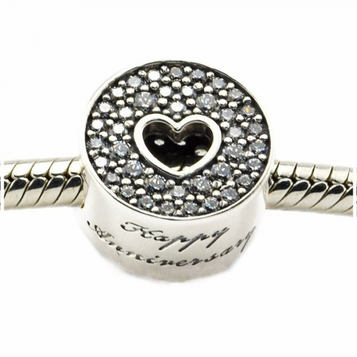 Talisman Argint 925, Charm compatibil Pandora – Happy Anniversary, Bijuterii Nadiela [3]