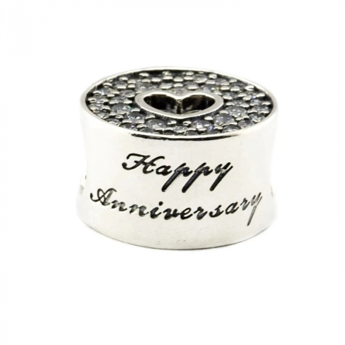 Talisman Argint 925, Charm compatibil Pandora – Happy Anniversary, Bijuterii Nadiela [2]