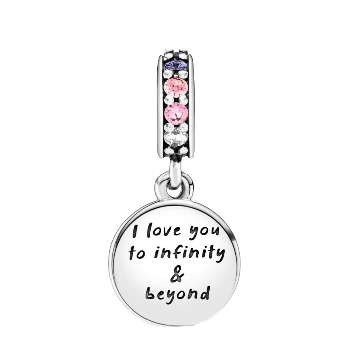 Talisman Argint 925, Charm compatibil Pandora – I love you to infinity and beyond, Bijuterii Nadiela [5]