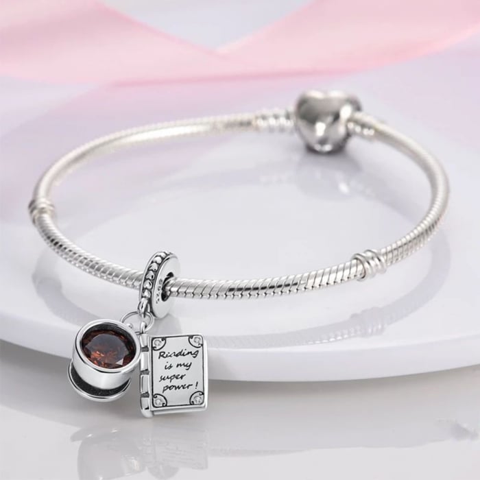 Talisman Argint 925, Charm compatibil Pandora – Reading is my super power, Bijuterii Nadiela [3]