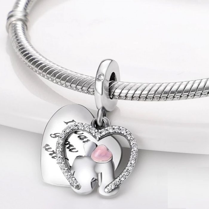 Talisman Argint 925, Charm compatibil Pandora – Growing Old Together, Bijuterii Nadiela [2]